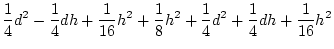 $\displaystyle \frac{1}{2}d^2 + \frac{1}{4}h^2$
