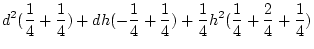 $\displaystyle \frac{1}{2}d^2 + \frac{1}{4}h^2 \; ,$