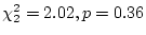 $\chi^2_{2}=1.99, p=0.37$