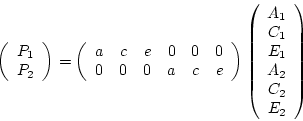 \begin{displaymath}\bf y = \bf G \bf x \end{displaymath}