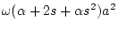 $\omega (1+2s \delta +s^2)d^2$