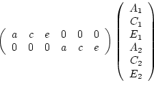 \begin{displaymath}\bf l = \bf G\bf x \end{displaymath}