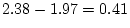 $\chi^{2}_{1}=0.41$