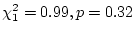 $\chi^{2}_{3}=3.36, p=0.34$