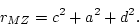 \begin{displaymath}r_{DZ} = c^2 + 0.5 a^2 + 0.25 d^2 .
\end{displaymath}